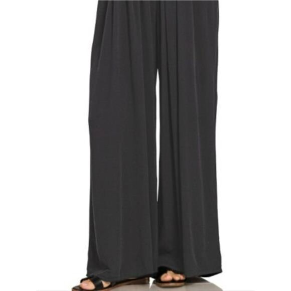 Zenana Woven Rayon Crepe Wide Leg Overalls - Picture 2 of 3
